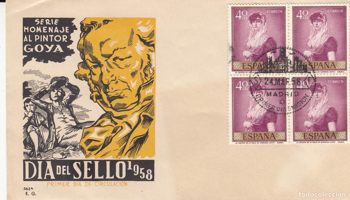 Sellos: SPD - PRIMER D&Iacute;A - 1958 DIA DEL SELLO GOYA - NUM. 1211