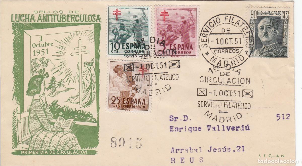 Sellos: SPD - PRIMER D&Iacute;A - 1951 PRO TUBERCULOSOS NUMS. 1103 -5