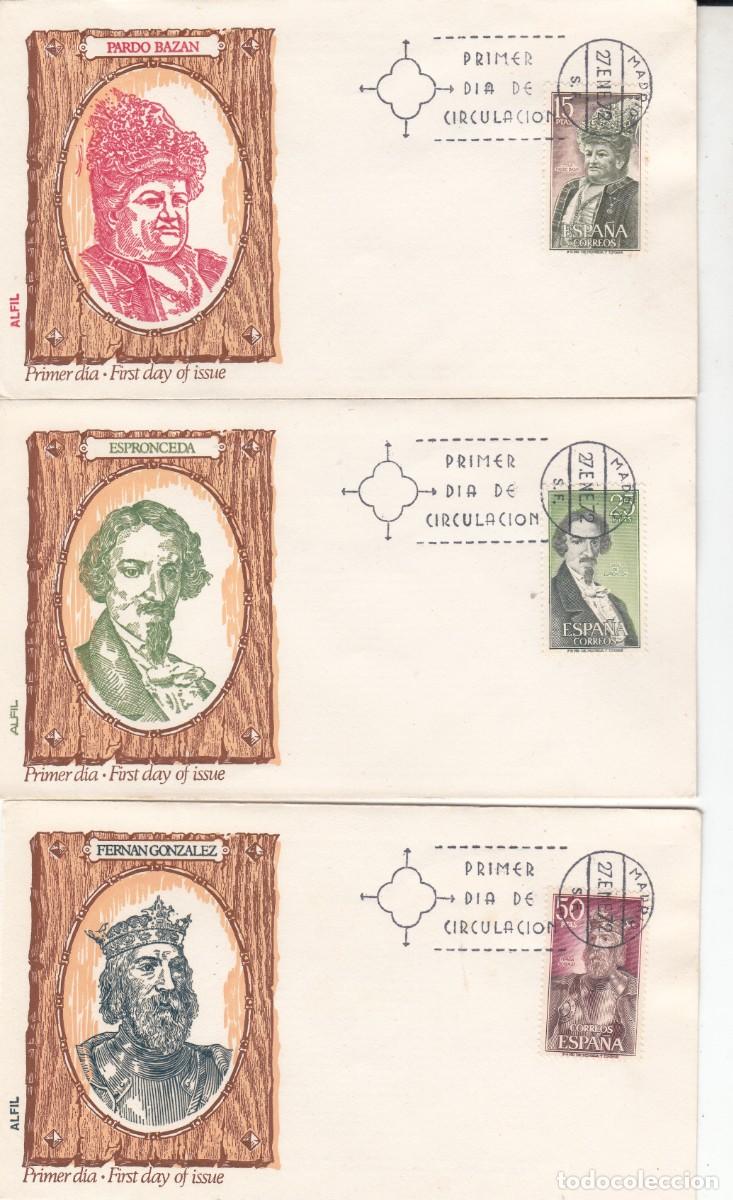 Sellos: SPD - PRIMER D&Iacute;A - 1972 - PERSONAJES ESPA&Ntilde;OLES NUMS. 2071 A 2073