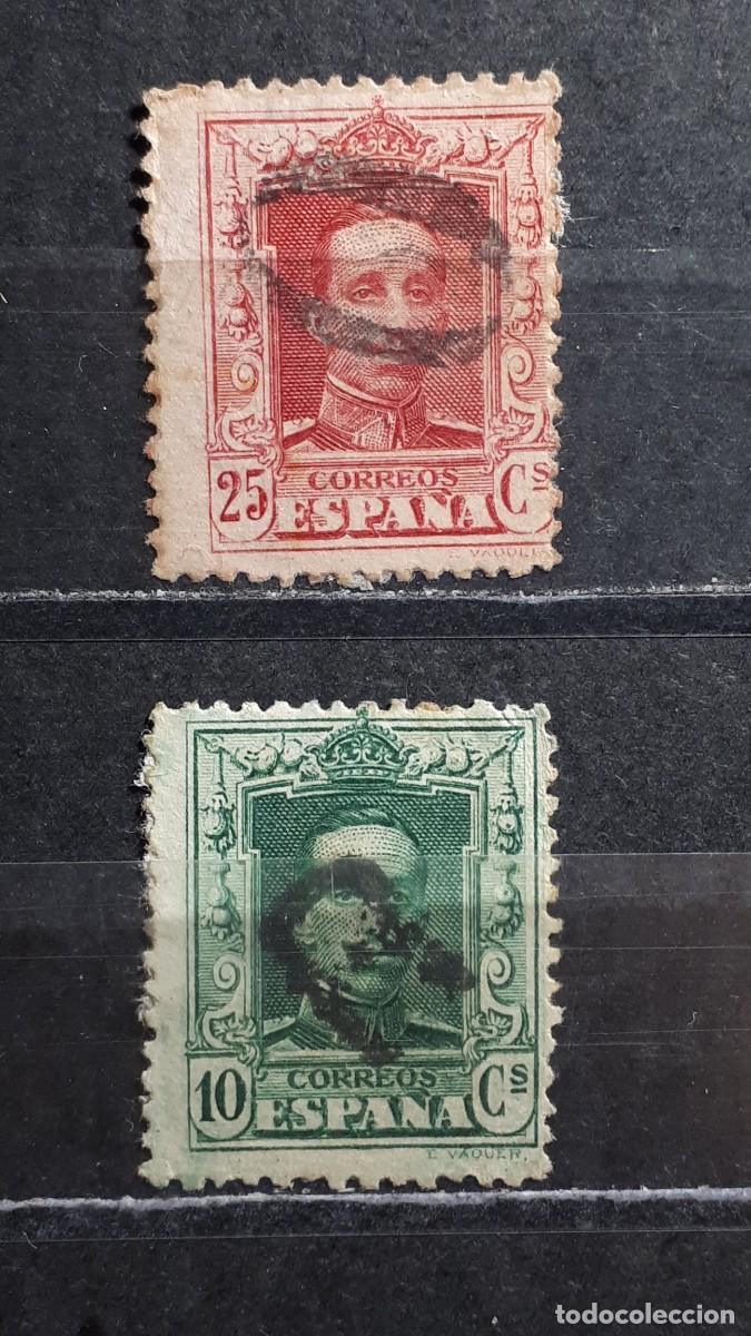 Sellos: ESPA&Ntilde;A. Matasellos anulado y certificado recomendado.. A&Ntilde;O 1922. Edifil 314, 317