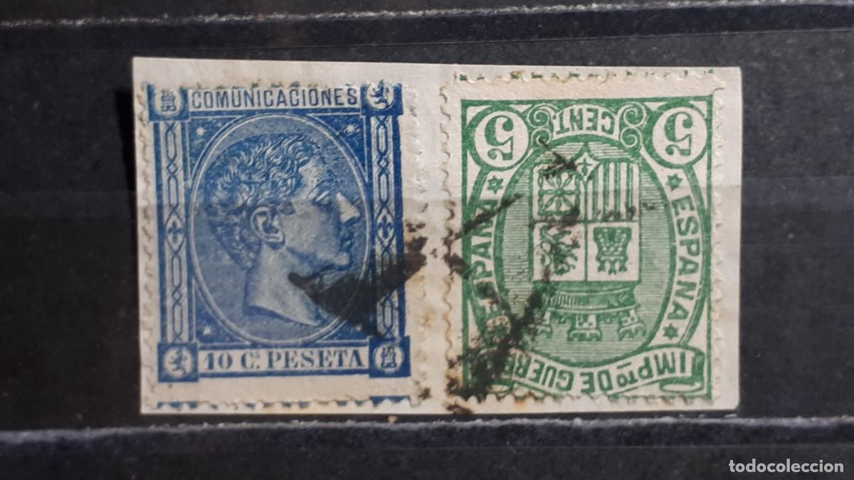 Sellos: ESPA&Ntilde;A. A&Ntilde;O 1875. &deg;. Matasello A. Edifil 154, 164.