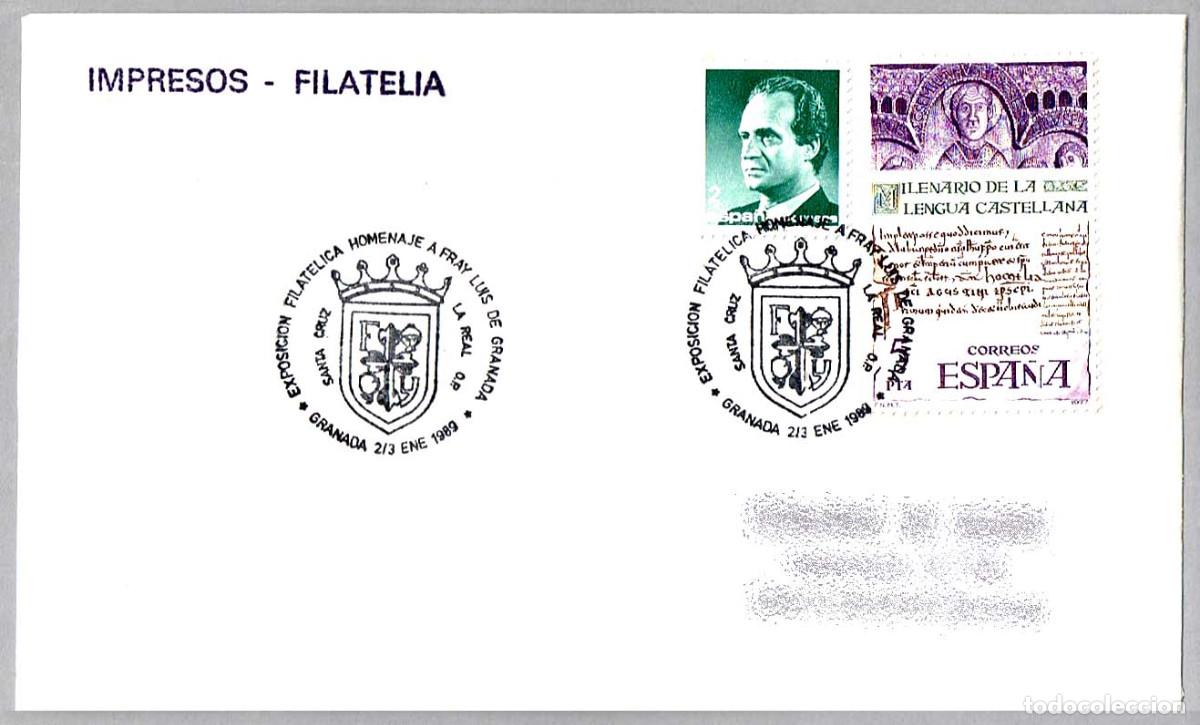 Sellos: Matasellos EXP.FIL. HOMENAJE A FRAY LUIS DE GRANADA. Granada, Andalucia, 1989