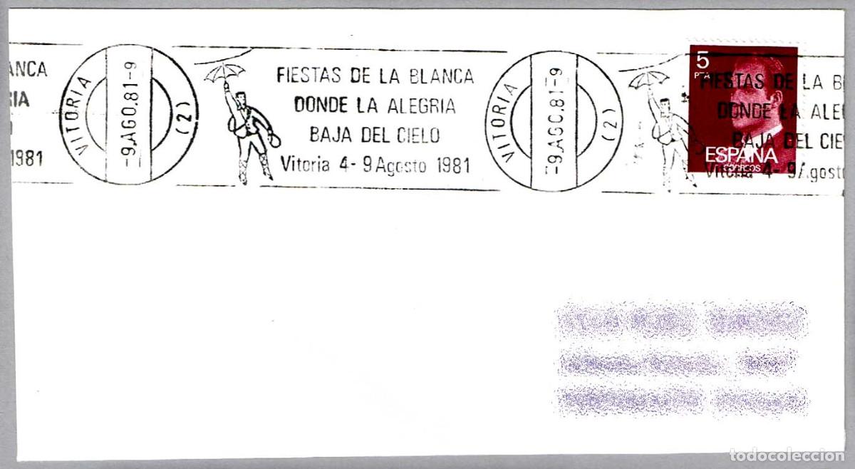 Sellos: Matasellos rodillo FIESTAS DE LA BLANCA - DON CELEDON. Vitoria, Alava, 1981