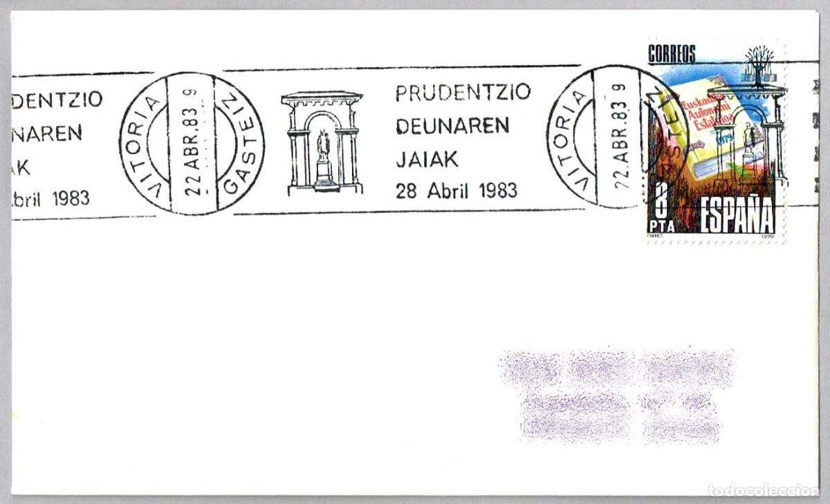 Sellos: Matasellos rodillo FIESTAS DE SAN PRUDENCIO - PRUDENTZIO DEUNAREN JAIAK. Vitoria-Gasteiz 1983