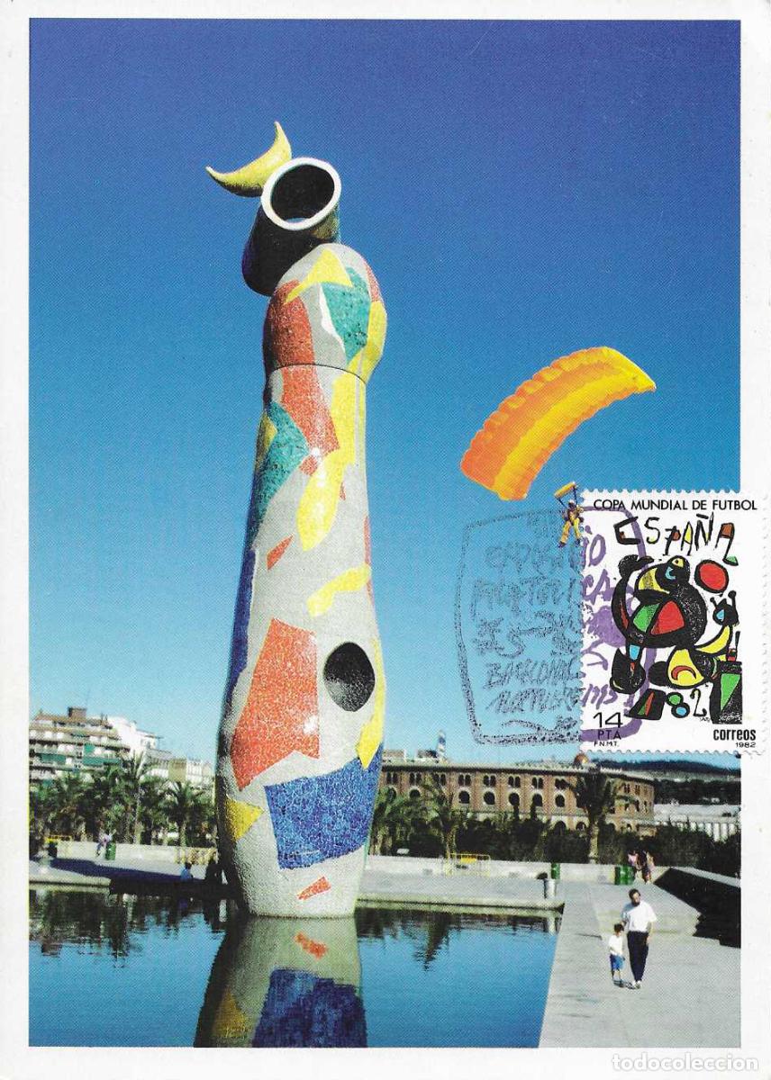 Francobolli: PINTURA JOAN MIRO EXPOSICION FILAT SANTS BARCELONA 1993 RARO MATASELLOS EN TARJETA LA DONA I L'OCELL