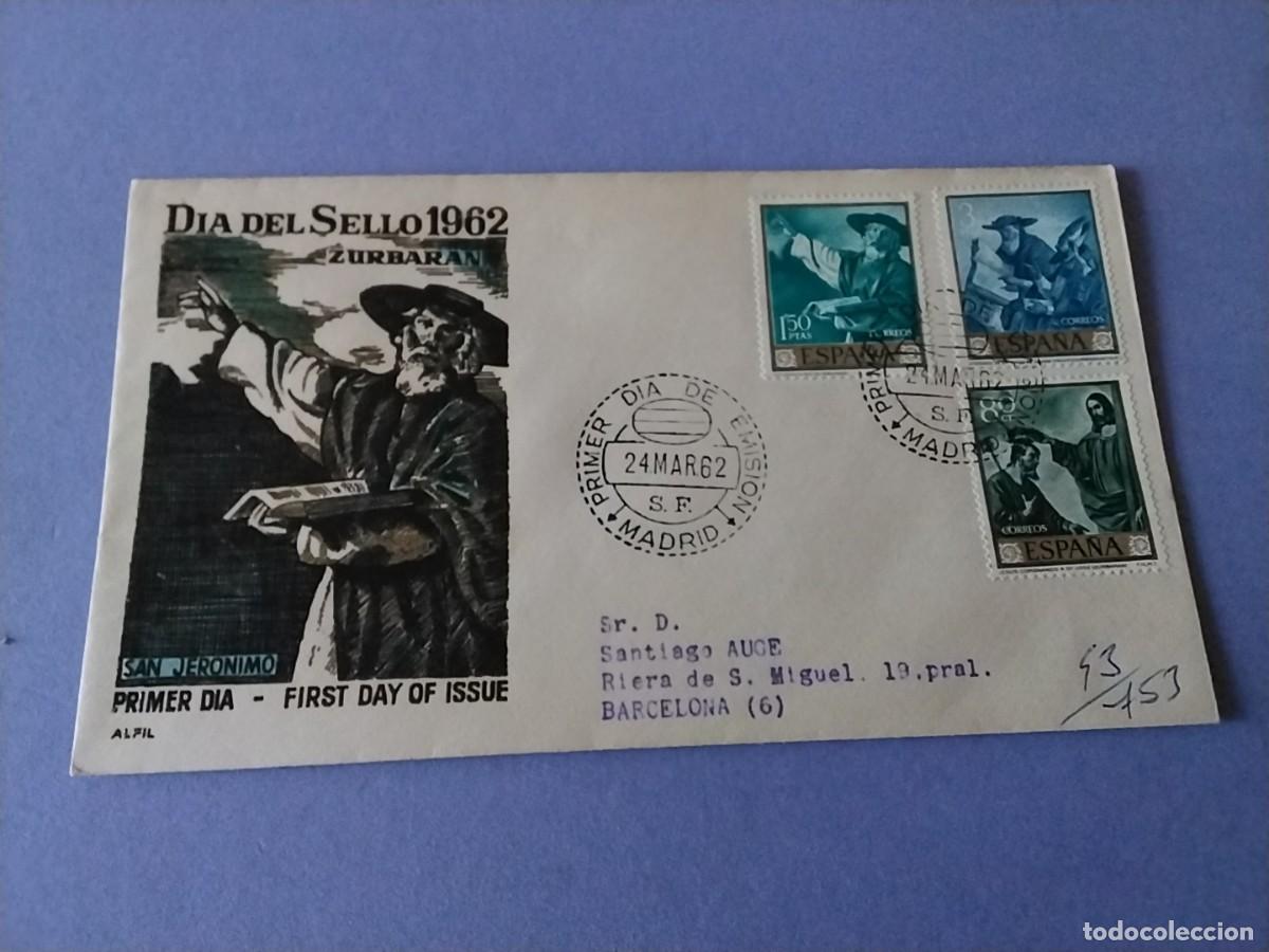 Sellos: Sobre primer dia Espa&ntilde;a 1962 circulado