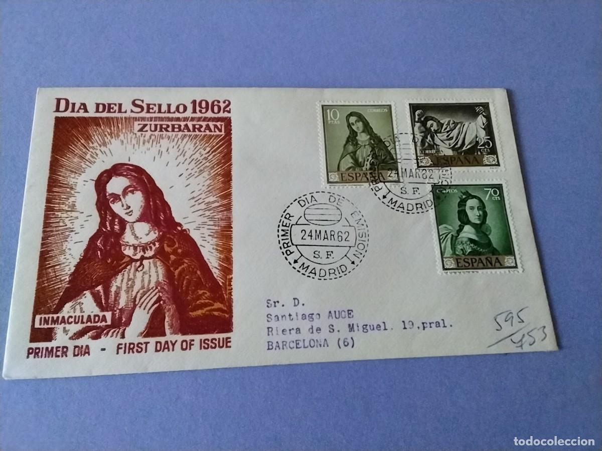 Sellos: Sobre primer dia Espa&ntilde;a 1962 circulado - Foto 1
