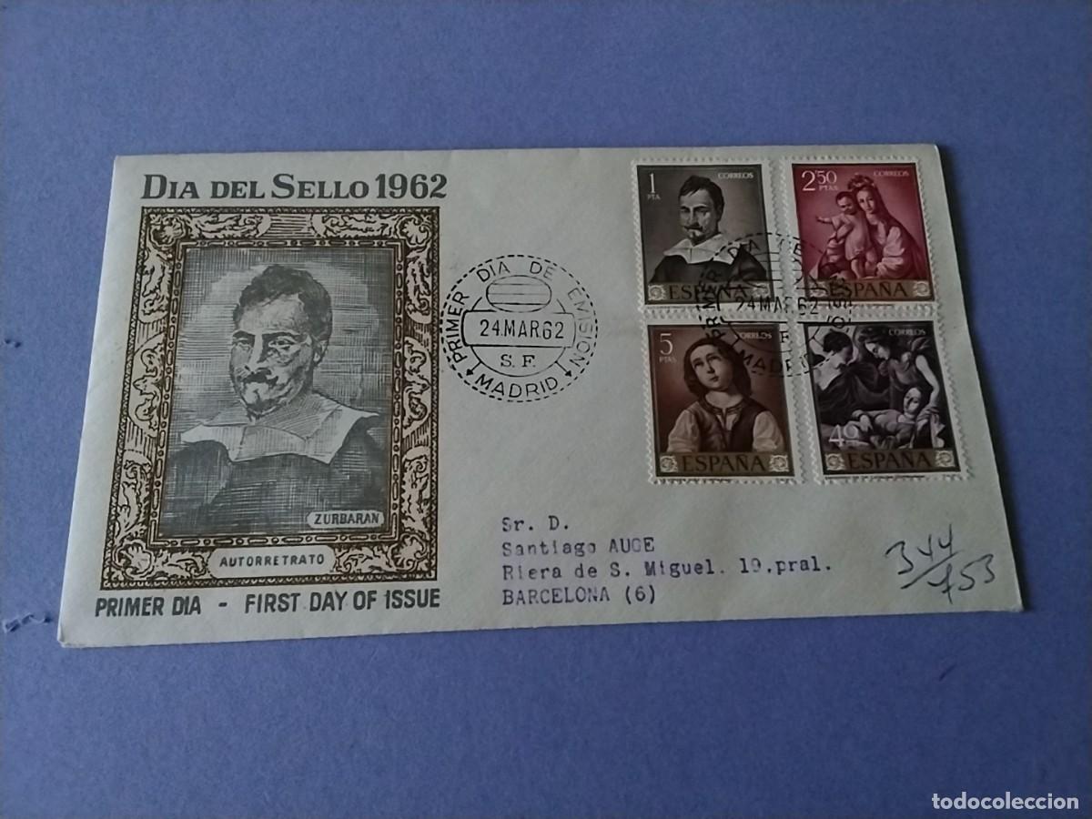 Sellos: Sobre primer dia Espa&ntilde;a 1962 circulado