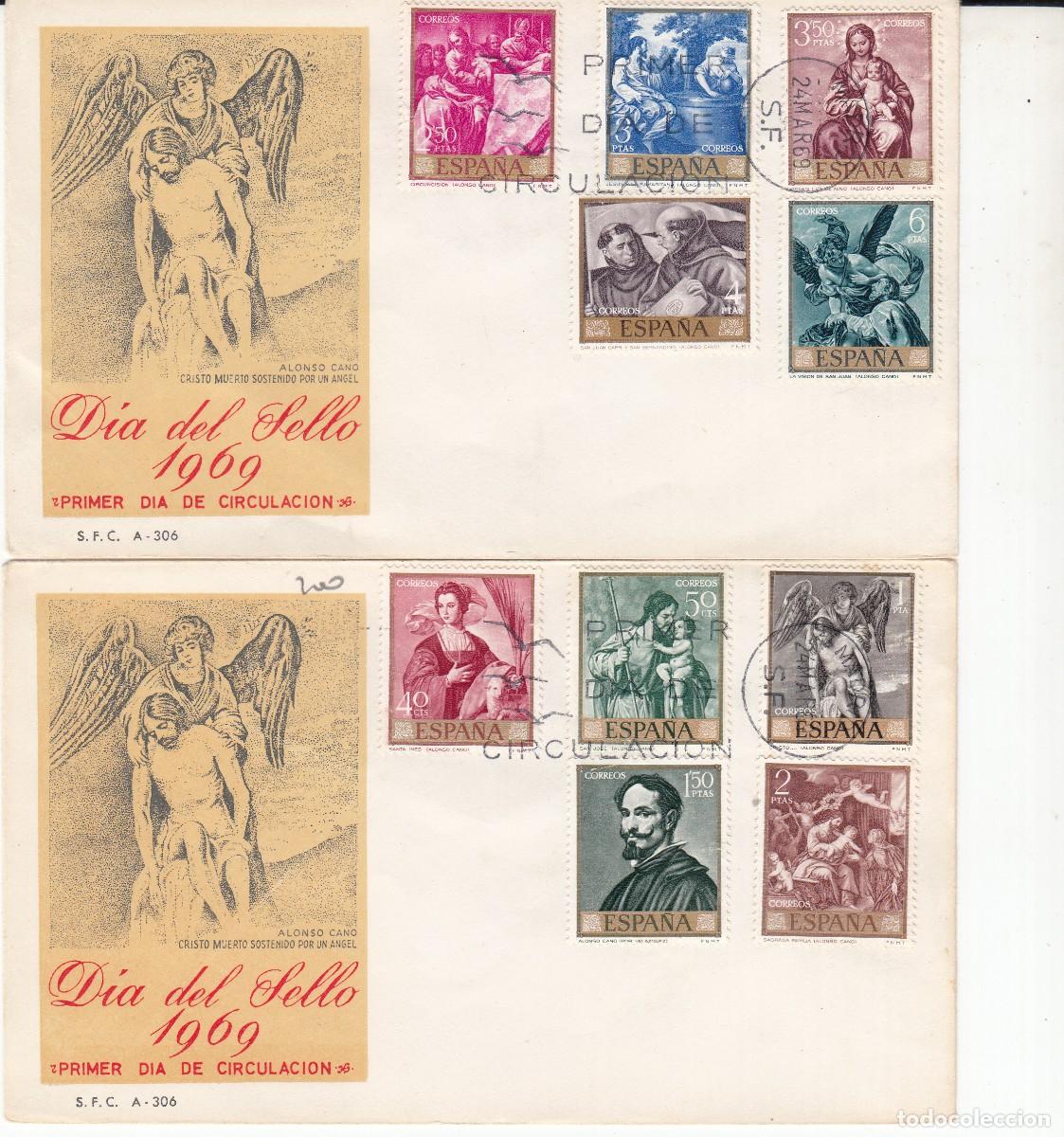 Sellos: SPD - PRIMER D&Iacute;A - 1969 - ALONSO CANO NUMS. 1910 A 1919 - COMPLETO
