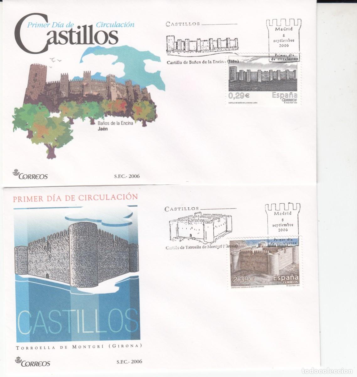 Sellos: SPD - PRIMER D&Iacute;A - 2006 - CASTILLOS NUMS 4259 A 4260