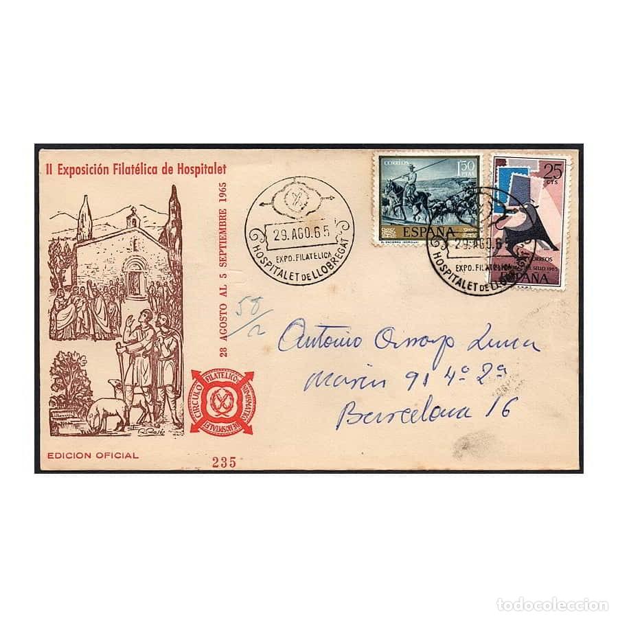 Selos: Espa&ntilde;a 1965 [FDC] II Exp. Filat&eacute;lica de Hospitalet (C)