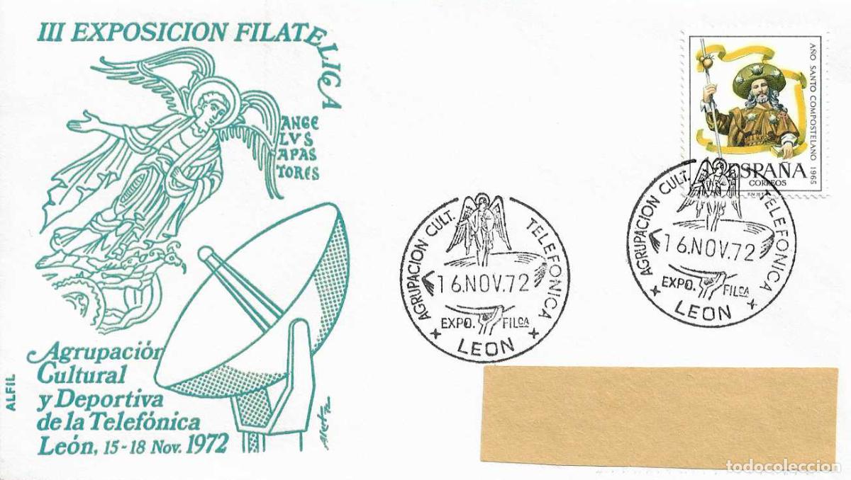 Briefmarken: AGRUPACION TELEFONICA EXPOSICION FILAT, LEON 16 NOVIEMBRE 1972. MATASELLOS SOBRE CIRCULADO ALFIL VER