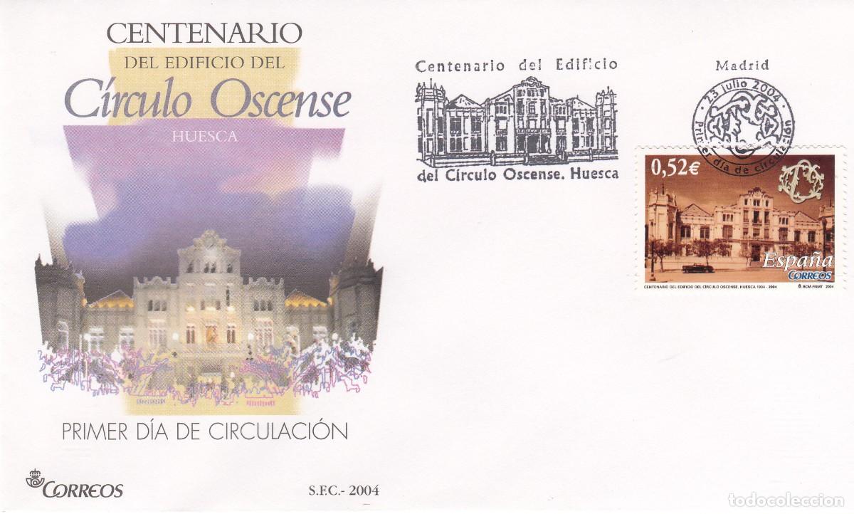 Sellos: SPD - PRIMER D&Iacute;A - 2004 - CENTENARIO C&Iacute;RCULO OSCENSE NUM. 4110 - Foto 1