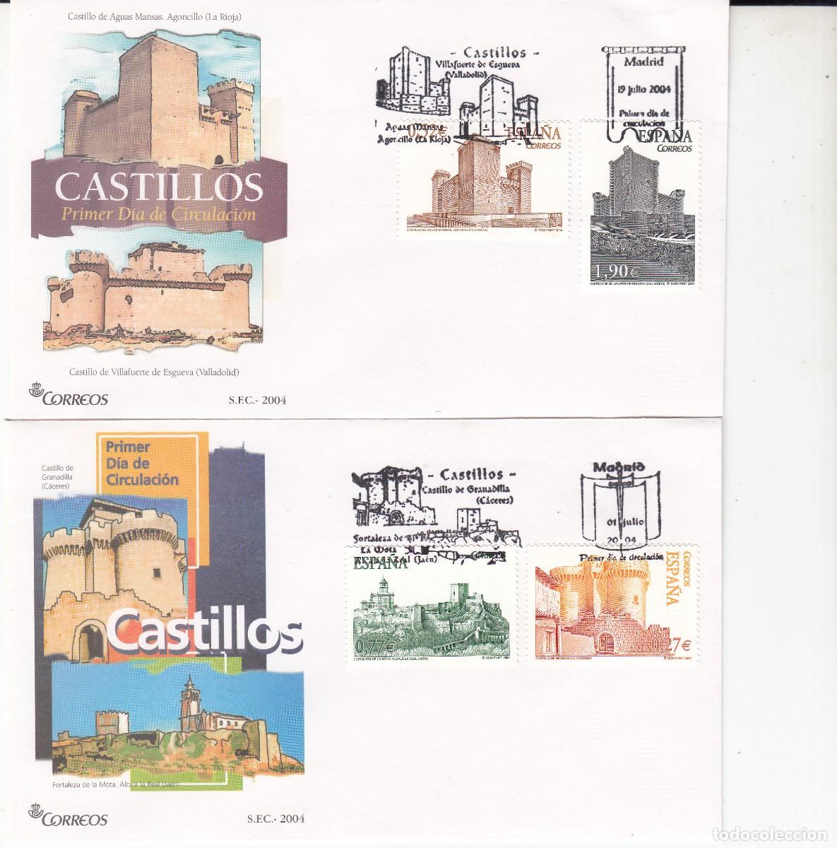 Sellos: SPD - PRIMER D&Iacute;A - 2004 CASTILLOS NUMS . 4097 A 4100