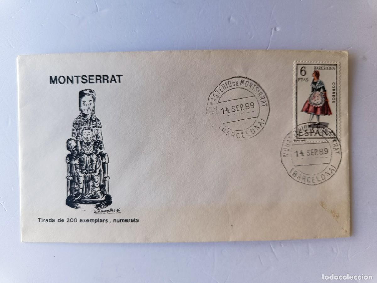 Sellos: MATASELLOS EN SOBRE ILUSTRADO DE MONTSERRAT - BARCELONA