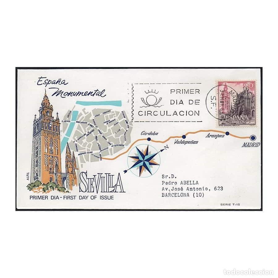 Stamps: Espa&ntilde;a 1965 [FDC] Turismo. Sevilla 80 CTS. (C)