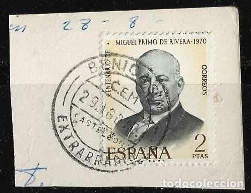 Sellos: BENICASIM 1970 &ndash; MATASELLOS CEM ESTACI&Oacute;N EXTRARRADIO &ndash; CARTERO ENLACE MOTORIZADO