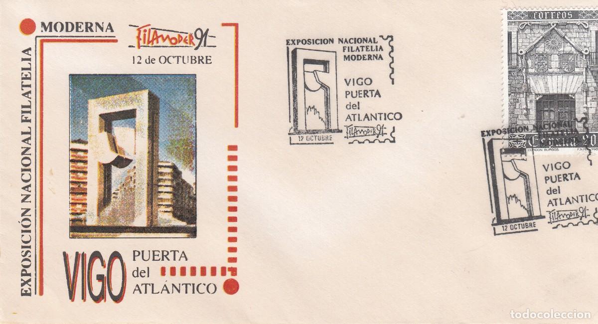 Sellos: MATASELLOS FILAMODER 91 - VIGO PUERTA DEL ATL&Aacute;NTICO - 1991 - Foto 1