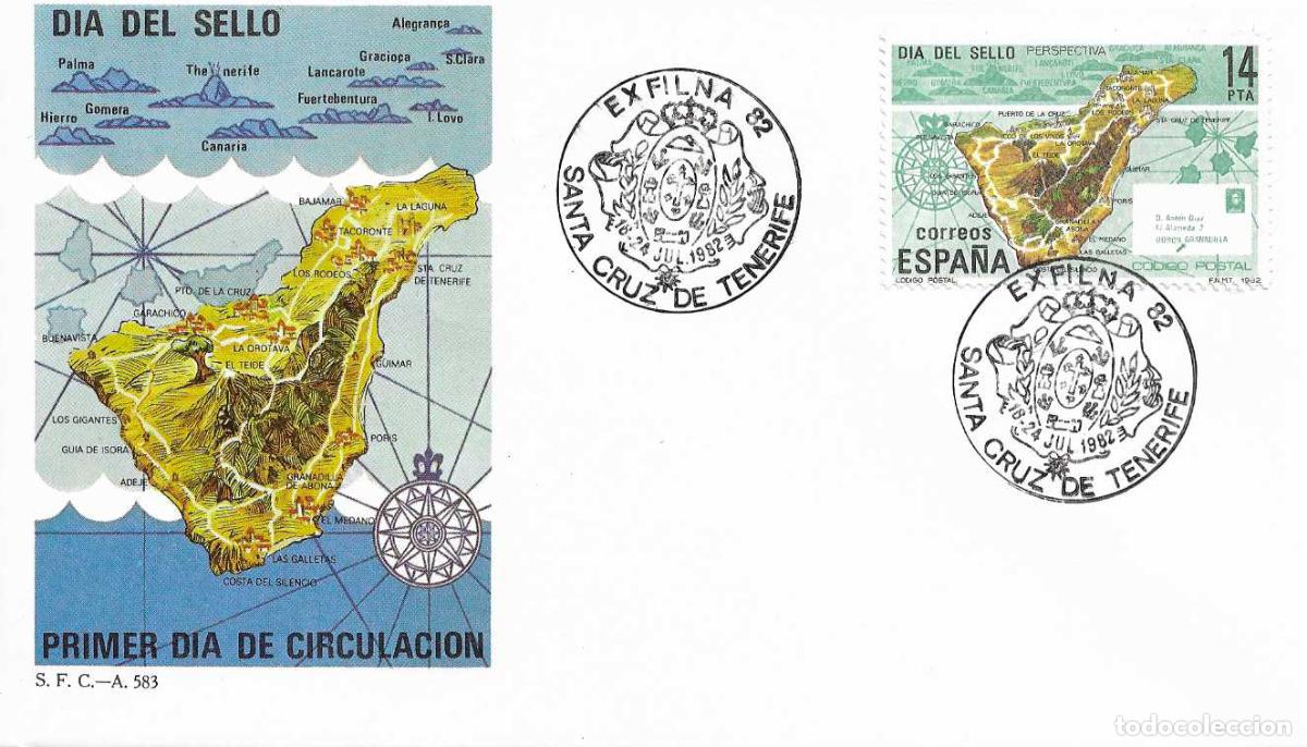 Francobolli: EXFILNA 82 EXPOSICION FILATELICA, SANTA CRUZ DE TENERIFE (CANARIAS) 1982. MATASELLOS SOBRE DEL SFC