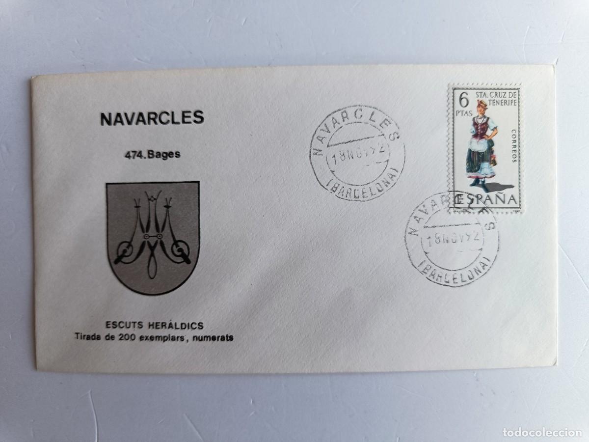 Francobolli: MATASELLOS EN SOBRE ILUSTRADO CON ESCUDO DE LA POBLACI&Oacute;N DE NAVARCLES - BAGES - BARCELONA