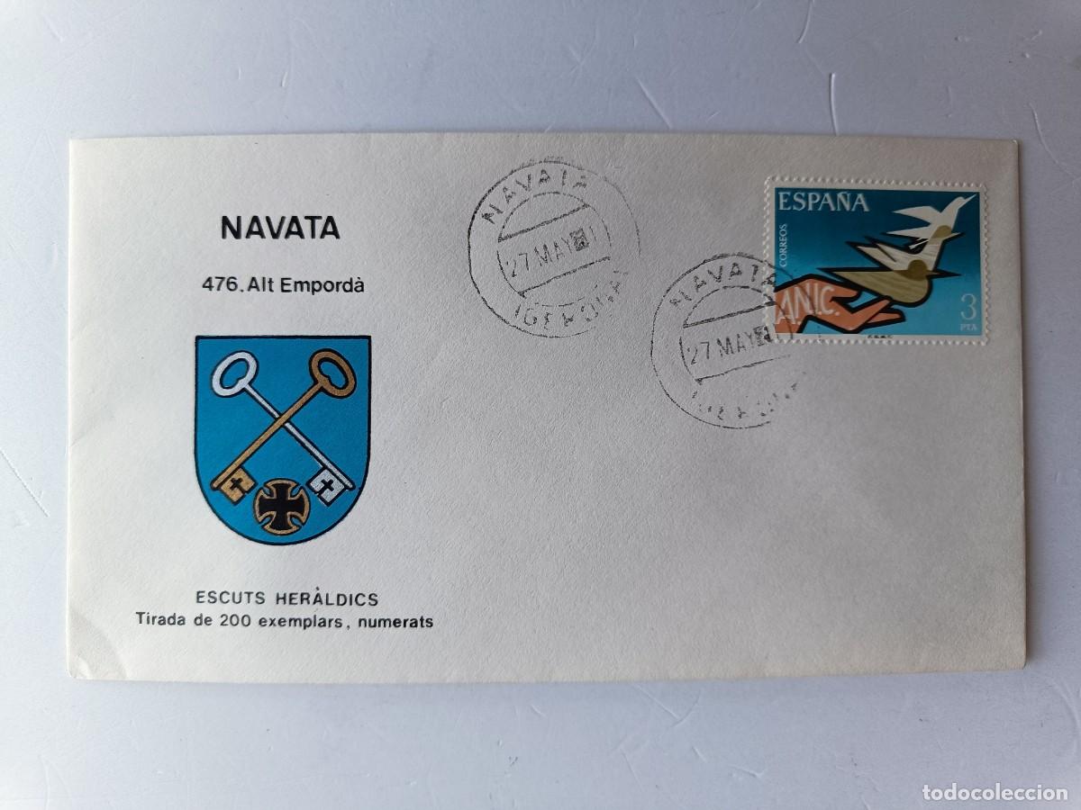 Timbres: MATASELLOS EN SOBRE ILUSTRADO CON ESCUDO DE LA POBLACI&Oacute;N DE NAVATA - ALT EMPORD&Agrave; - GERONA