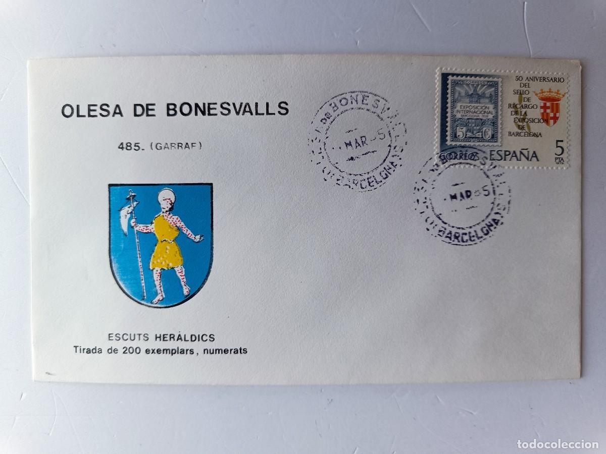 Stamps: MATASELLOS EN SOBRE ILUSTRADO CON ESCUDO DE LA POBLACI&Oacute;N DE OLESA DE BONESVALLS - GARRAF - BARCELONA
