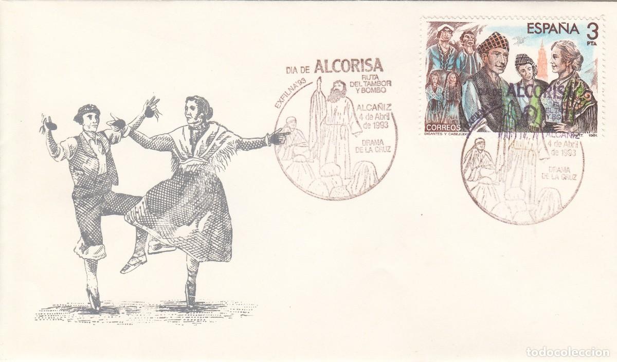 Briefmarken: MATASELLOS EXFILNA 93 - RUTA DEL TAMBOR - DIA DE ALCORISA - ALCA&Ntilde;IZ - 1993