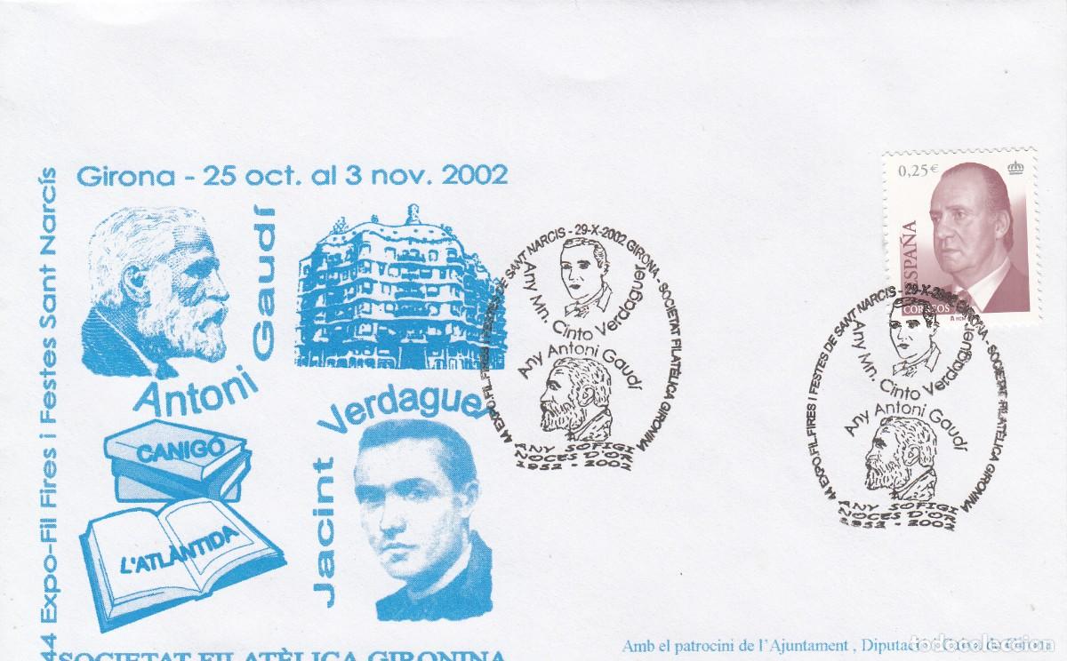 Stamps: MATASELLOS TEM. GAUD&Iacute; -MN. CINTO VERDAGUER I ANTONI GAUD&Iacute; - GIRONA - 2002