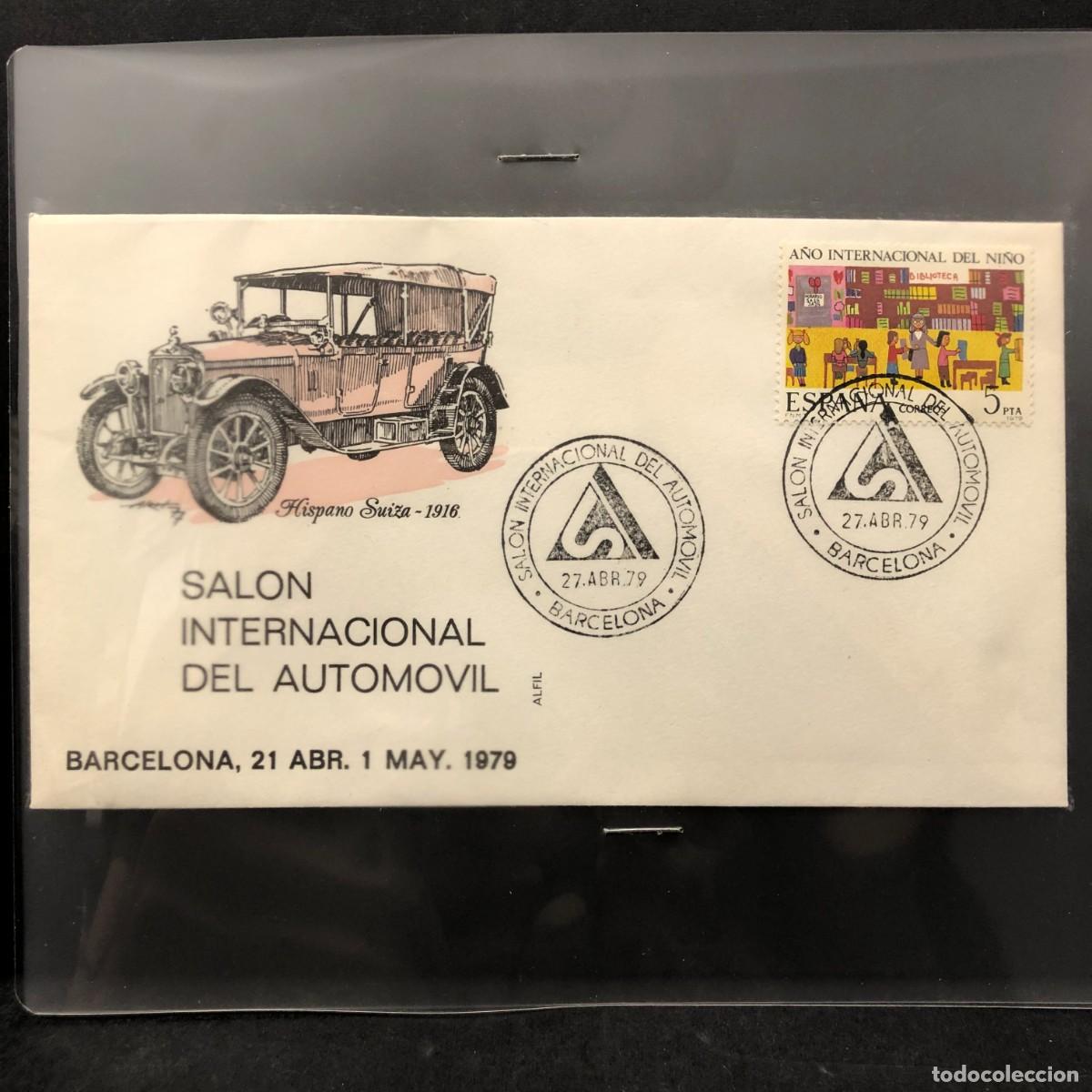 Sellos: SOBRE PRIMER D&Iacute;A - SALON INTERNACIONAL DEL AUTOMOVIL - BARCELONA - 1979 / 835