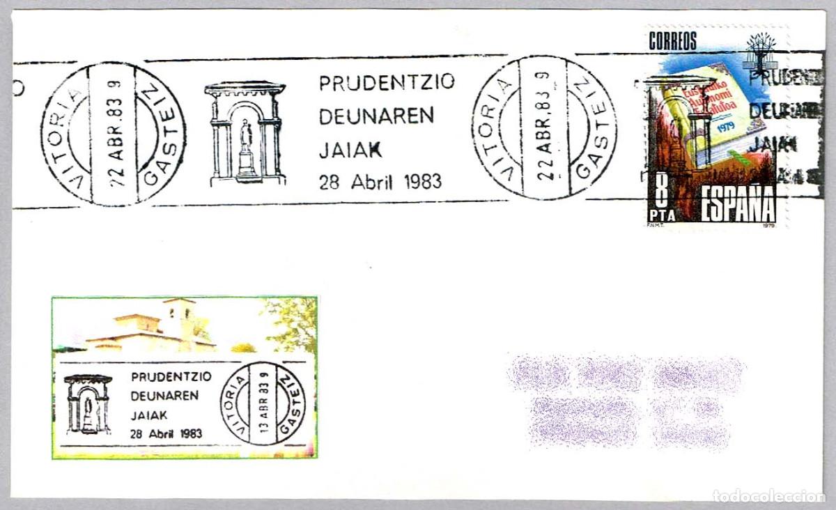 Francobolli: Matasellos rodillo FIESTAS DE SAN PRUDENCIO - PRUDENTZIO DEUNAREN JAIAK. Vitoria-Gasteiz 1983