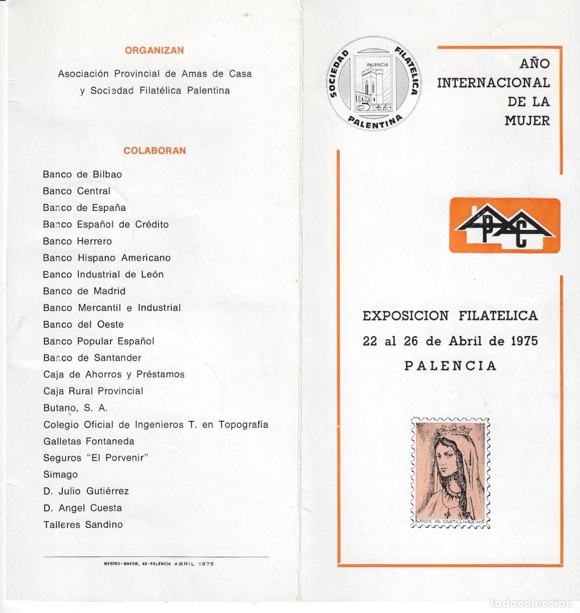 Timbres: ESPA&Ntilde;A - III A&Ntilde;O INTERNACIONAL DE LA MUJER - EXP. FIL 22-26 ABRIL 1975 EN PALENCIA