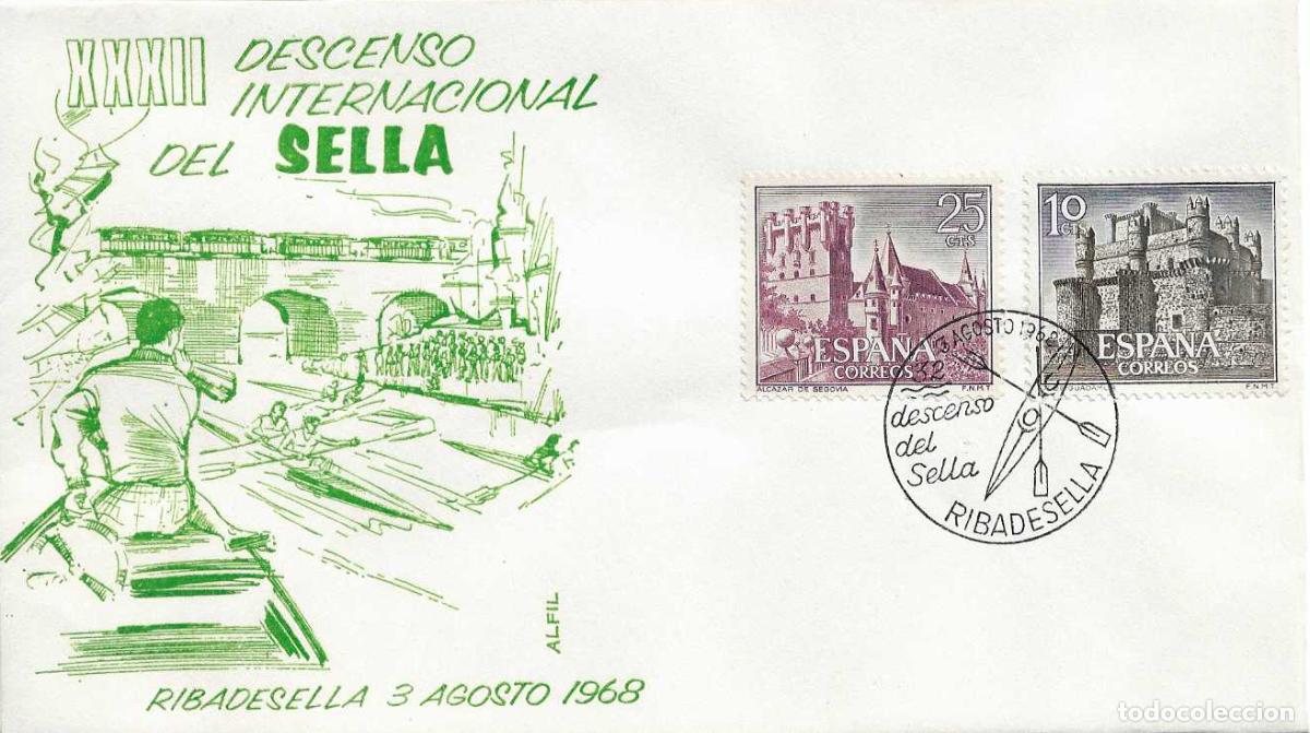 Timbres: DEPORTES XXXII DESCENSO INT SELLA, RIBADESELLA (ASTURIAS) 1968. MATASELLOS SOBRE SIN CIRCULAR ALFIL