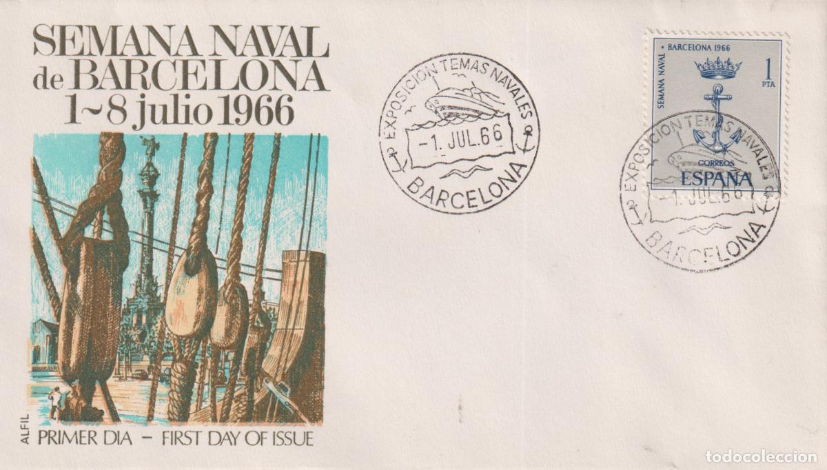 Sellos: S.P.D.C. BARCELONA - SEMANA NAVAL - ALFIL - EXPOSICI&Oacute;N TEMAS NAVALES - 1.JUL.66