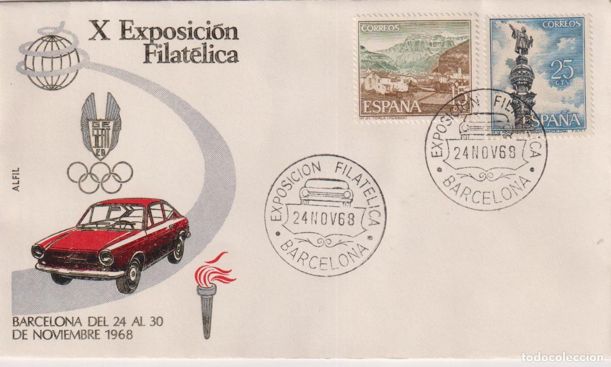 Sellos: S.P.D.C. BARCELONA - ALFIL - X EXPOSICI&Oacute;N FILATELICA - 24.NOV.68