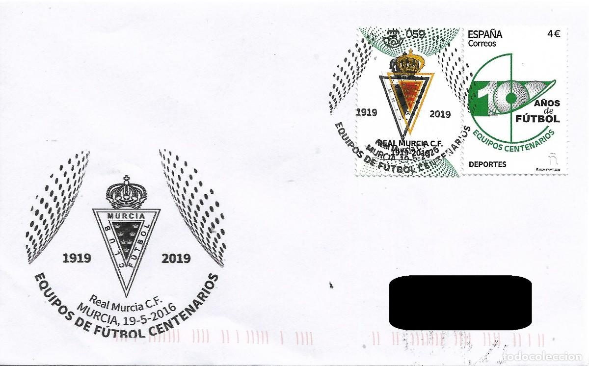 Sellos: ESPA&Ntilde;A. MATASELLOS ESPECIAL. CENTENARIO REAL MURCIA CLUB DE FUTBOL. 2026