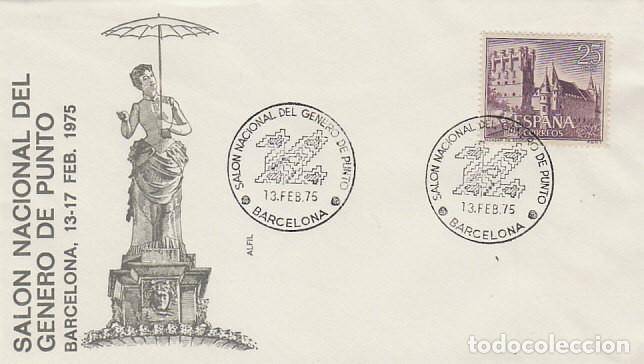 Sellos: A&Ntilde;O 1975, SALON NACIONAL DEL GENERO DE PUNTO DE BARCELONA, EN SOBRE DE ALFIL