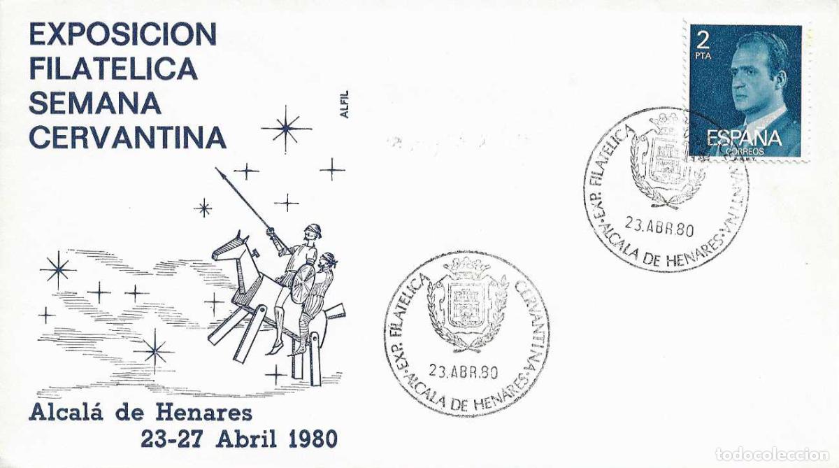 Stamps: DON QUIJOTE CERVANTES SEMANA CERVANTINA, ALCALA DE HENARES (MADRID) 1980. MATASELLOS SOBRE CLAVILE&Ntilde;O