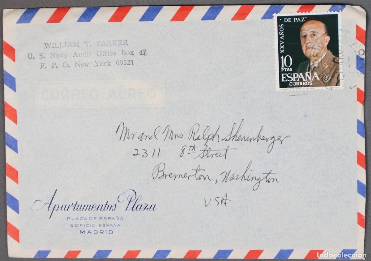 Timbres: ESPA&Ntilde;A MADRID A USA SELLO FRANCO 10 PTS XXV A&Ntilde;OS DE PAZ