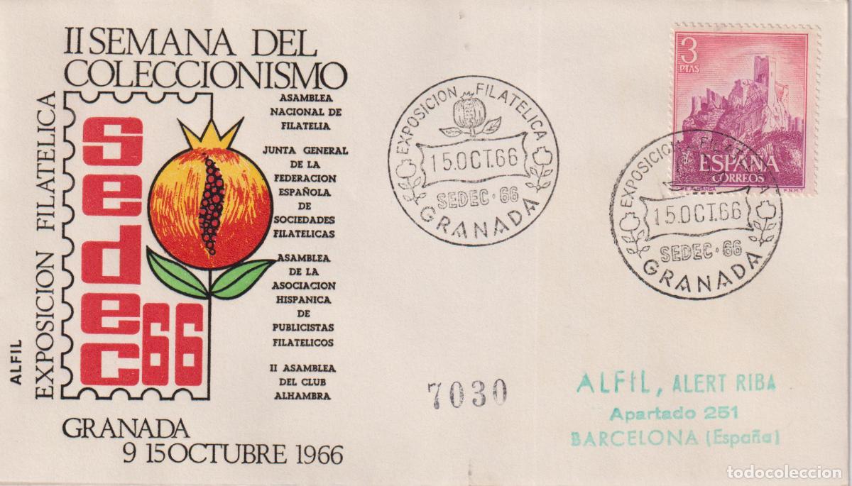 Stamps: S.P.D.C. II SEMANA DEL COLECCIONIMO - ALFIL - EXPOSICI&Oacute;N FILAT&Eacute;LICA - GRANADA - 15.OCT.66