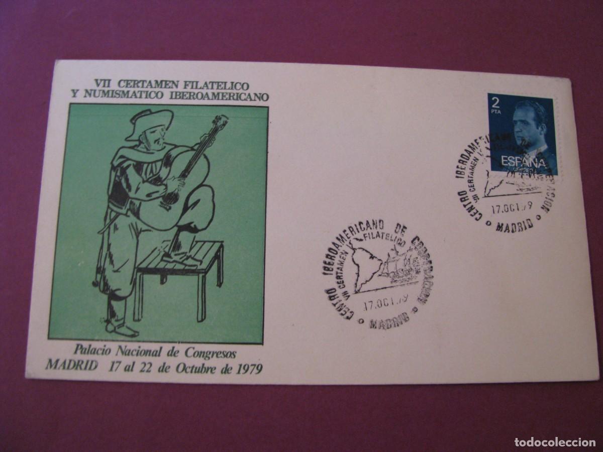Stamps: SOBRE CONMEMORATIVO VII CERTAMEN FILATELICO Y NUMISMATICO IBEROAMERICANO MADRID 1979