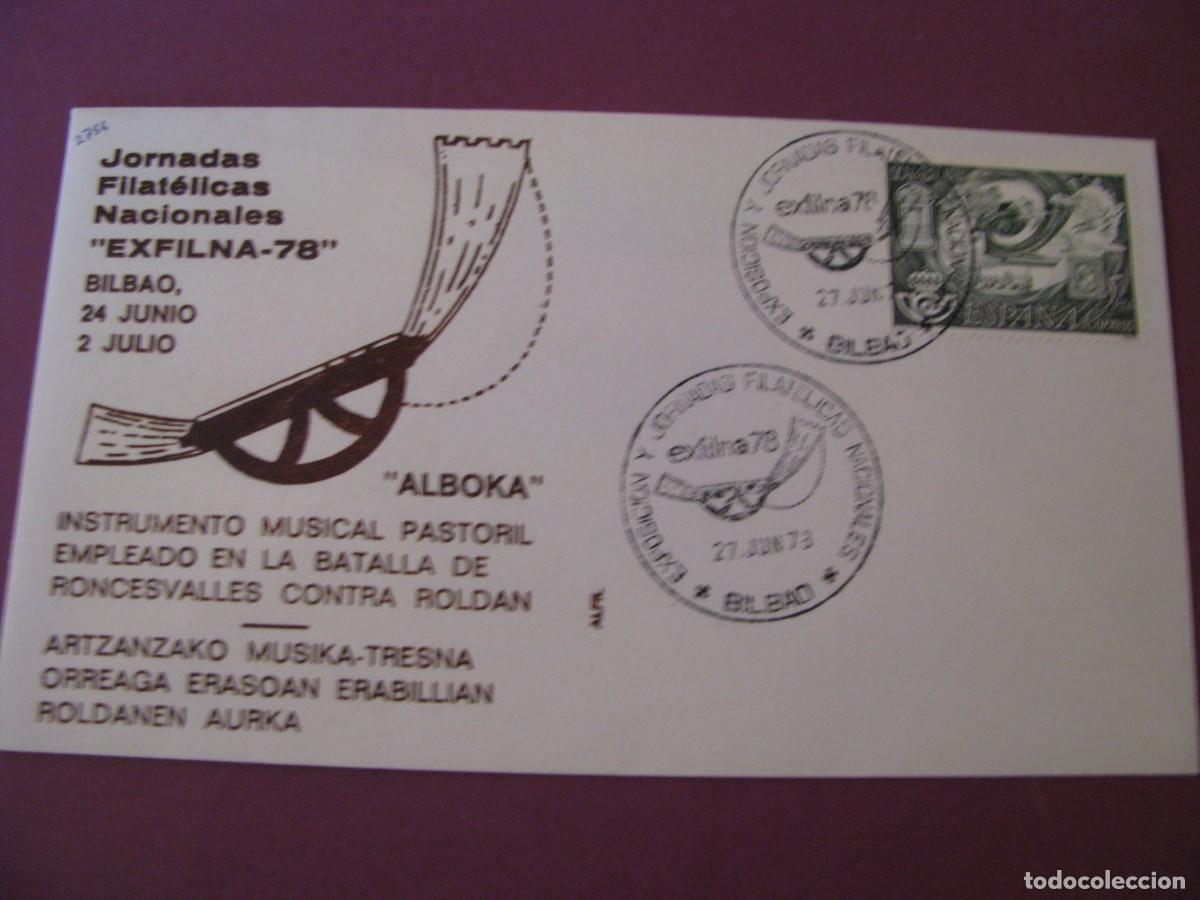 Stamps: SOBRE CONMEMORATIVO EXFILNA 78 BILBAO - INSTRUMENTO MUSICAL VASCO ALBOKA