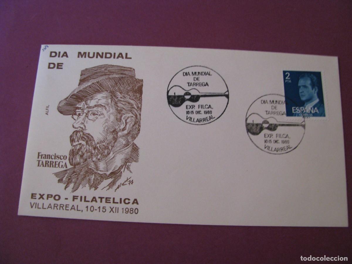 Briefmarken: SOBRE CONMEMORATIVO EXPO FILATELICA VILLARREAL 1980 - DIA MUNDIAL DE FRANCISCO T&Aacute;RREGA