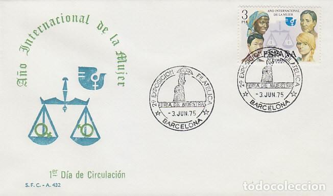 Briefmarken: A&Ntilde;O 1975, FERIA DE MUESTRAS DE BARCELONA, EN SOBRE DEL SFC, ES PRIMER DIA DEL SELLO