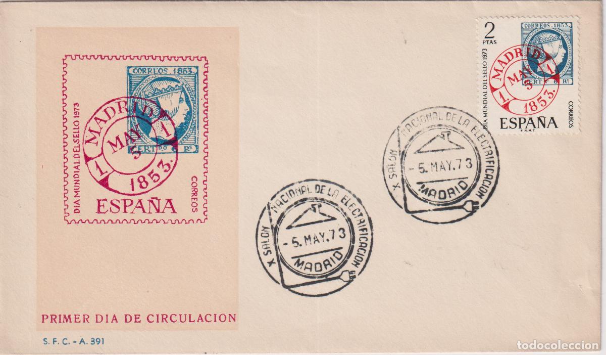 Francobolli: S.P.D.C. SALON NACIONAL DE LA ELECTRIFICACI&Oacute;N - ALFIL - MADRID - 5.MAY.73