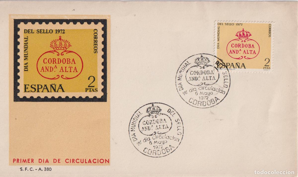 Francobolli: S.P.D.C. DIA MUNDIAL DEL SELLO 1972 - S.F.C.-A 380 - CORDOBA - 6.MAY.72