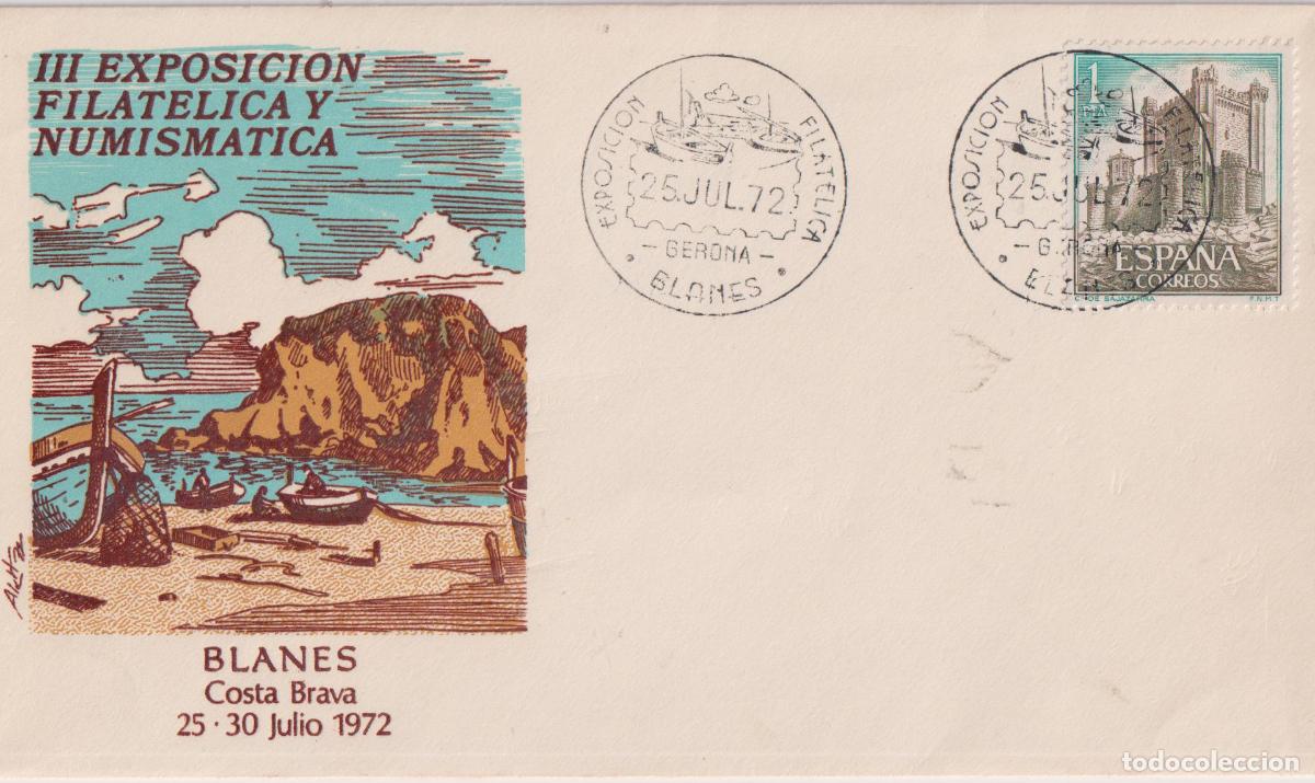 Francobolli: S.P.D.C. III EXPOSICI&Oacute;N FILATELICA Y NUMISMATICA - ALFIL - BLANES - 25.JUL.72
