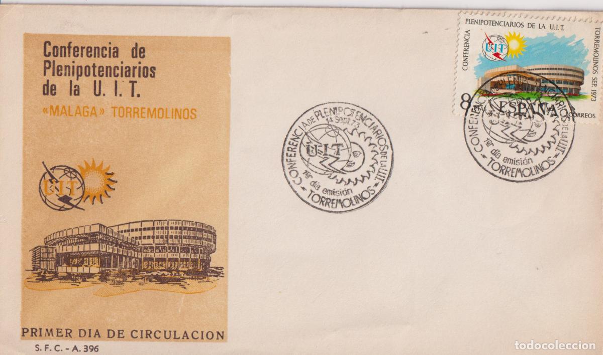 Stamps: S.P.D.C. CONFERENCIA DE PLENIPOTENCIARIOS DE LA U.I.T. - S.F.C.-A 396 - TORREMOLINOS - 14.SET.73