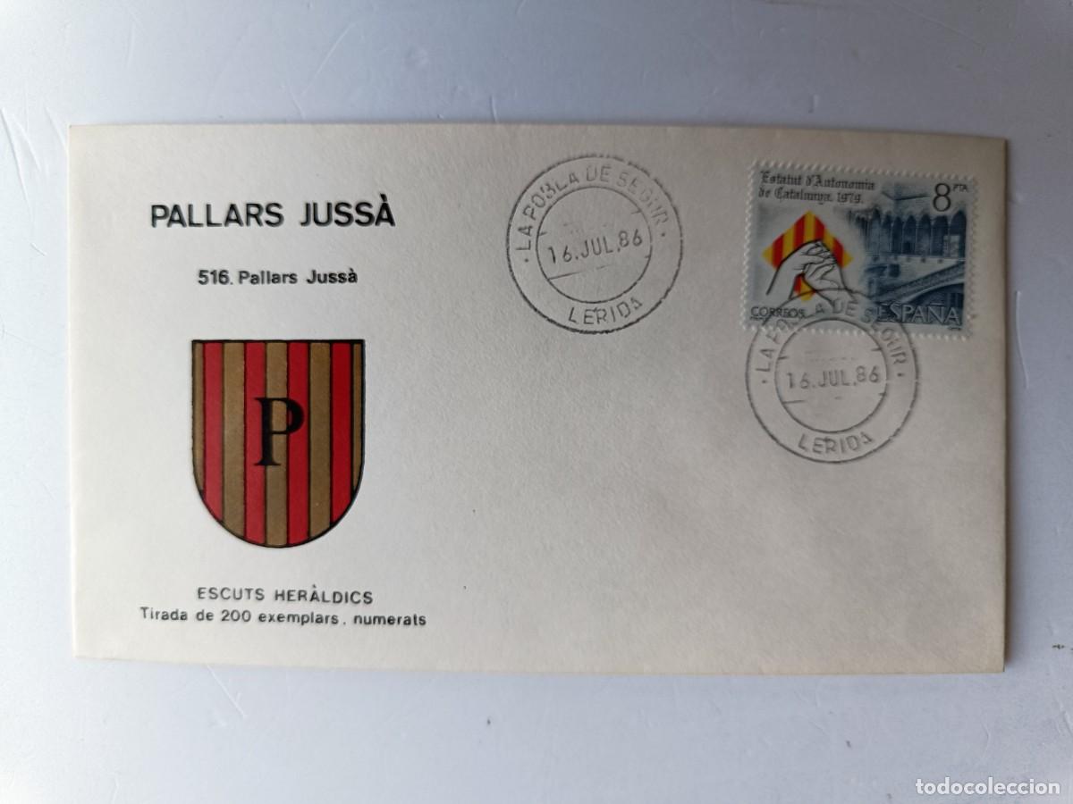 Briefmarken: MATASELLOS EN SOBRE ILUSTRADO CON ESCUDO DE LA POBLACI&Oacute;N DE PALLARS JUSS&Agrave; - PALLARS JUSS&Agrave; - LERIDA