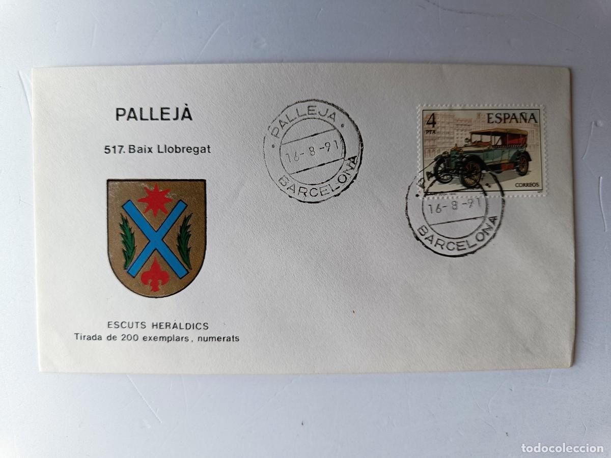 Briefmarken: MATASELLOS EN SOBRE ILUSTRADO CON ESCUDO DE LA POBLACI&Oacute;N DE PALLEJ&Agrave; - BAIX LLOBREGAT - BARCELONA