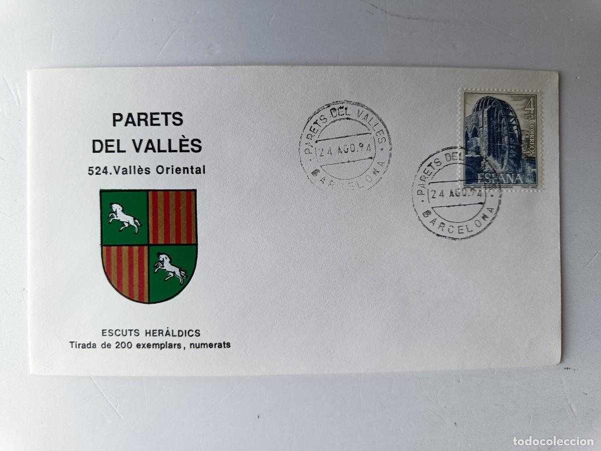Timbres: MATASELLOS EN SOBRE ILUSTRADO CON ESCUDO DE LA POBLACI&Oacute;N DE PARETS DEL VALL&Egrave;S - VALLES ORIENTAL